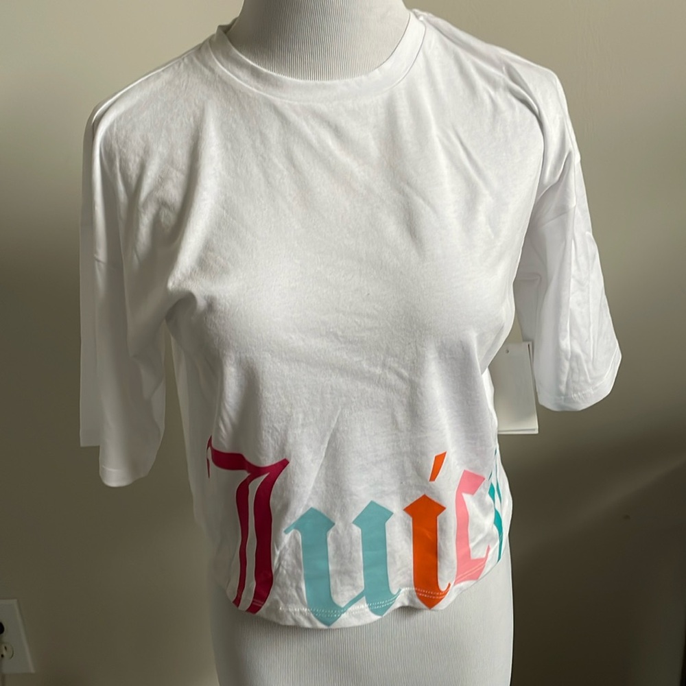 New women’s juicy couture gothic juicy TRK logo box tee